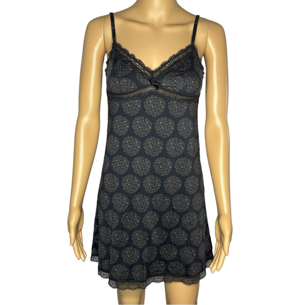 Etam French Floral Printed Chemise With Lace